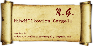 Mihálkovics Gergely névjegykártya